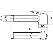 Гигиенический душ Bossini Paloma Brass E37005B.043 Золото сатинированное-3