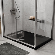 Душевой поддон из искусственного камня WasserKRAFT Abens 120x80 20T06 Черный матовый-4