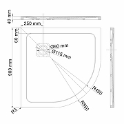 Душевой поддон из искусственного камня WasserKRAFT Dinkel 90х90 58T01 Белый глянец-4