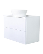 Тумба с раковиной Orange Otto 75 Ot-75TuMDF+B08-360W подвесная Белый глянец-1