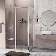 Душевой уголок WasserKRAFT Lopau 120x90 32S07L профиль Хром стекло прозрачное-4