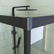 Душевой уголок Veconi Rovigo RV-14 100x80 RV14-10080-01-C5 профиль Черный матовый стекло прозрачное-4