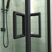 Душевой уголок Veconi Rovigo RV-14 100x80 RV14-10080-01-C5 профиль Черный матовый стекло прозрачное-5