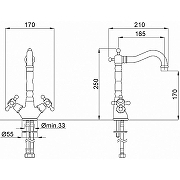 Смеситель для раковины Migliore Revival 19514 Золото-3