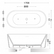 Акриловая ванна Art&Max 170х75 AM-525-1700-745 без гидромассажа-4