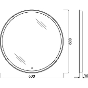 Зеркало BelBagno 60 SPC-RNG-600-LED-3000K-TCH с подсветкой с сенсорным выключателем-6