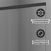 Шторка на ванну WasserKRAFT Dill 100 61S02-100WS профиль Черный стекло прозрачное-9