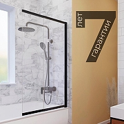 Шторка на ванну WasserKRAFT Dill 100 61S02-100WS профиль Черный стекло прозрачное-10