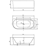 Акриловая ванна Vincea 150x75 VBT-402-1500R без гидромассажа-3