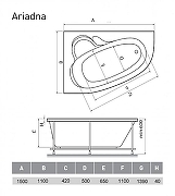 Акриловая ванна Relisan Ariadna 150x110 L Гл000001636 без гидромассажа-6