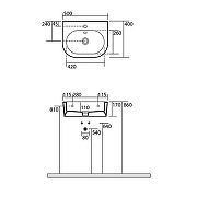 Раковина накладная Kerasan Flo 50 314101*1 Белая-7
