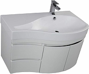 Тумба под раковину Aquanet Сопрано 95 R 169633 подвесная Белая-2