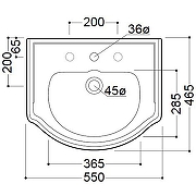 Раковина подвесная Kerasan Retro 55 104501*3 Белая-5