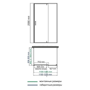 Душевой уголок WasserKRAFT Elbe 120x90 74P21 профиль Черный стекло прозрачное-6