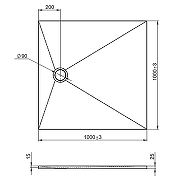 Душевой поддон из искусственного камня Jacob Delafon Tolbiac 100x100 E6D328RU-NGM Черный матовый-2