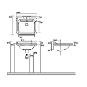 Раковина подвесная Kerasan Waldorf 60 4140K1bi/cr*3 Белая-5