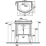 Тумба под раковину Kerasan Retro 60 7361K5 Белый глянец Хром-2