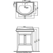 Тумба под раковину Kerasan Retro 65 734930 Белая матовая-2