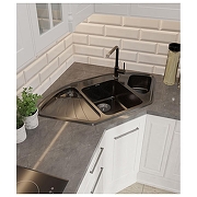 Кухонная мойка GranFest Corner GF-C1040E Черная-2