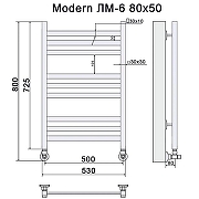 Водяной полотенцесушитель Ника Modern ЛМ 6 80x50 Белый-1