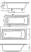 Акриловая ванна Ravak Domino Plus Set 150x70 70508040 без гидромассажа-4