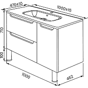 Тумба под раковину Iddis Edifice 100 EDI10WFi95 Белая-6