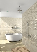 Керамический декор Beryoza Ceramica (Береза керамика) Травертин 2 кремовый 25х75 см-1