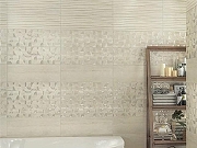 Керамический декор Beryoza Ceramica (Береза керамика) Травертин 2 кремовый 25х75 см-2