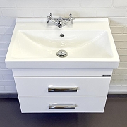 Тумба с раковиной Comforty Никосия 60П 00-00011161 подвесная Белая глянцевая-4
