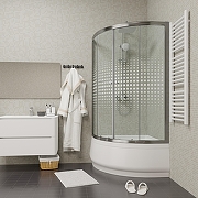 Душевой уголок Parly 90x90 Z9011 профиль Хром стекло прозрачное с рисунком-2