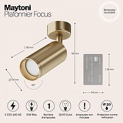 Потолочный светильник Maytoni Ceiling Wall Focus C017CW-01MG цвет плафона/подвески Золото, цвет арматуры Золото-5