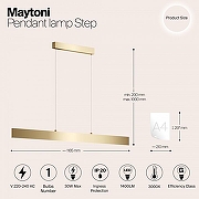 Подвесной светильник Maytoni Pendant Step P010PL-L30G3K Золото-3