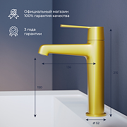 Смеситель для раковины RGW Shower Panels SP-301G 511405301-06 Золото-3