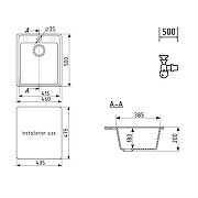 Кухонная мойка Ulgran Quartz Forte 460-02 Лен-1