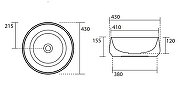 Раковина накладная Kerasan F10 43 460431 Черная матовая-3