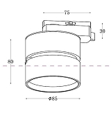 Трековый светильник Maytoni Single phase track system Onda TR007-1-12W4K-B цвет плафона/подвески Черный, цвет арматуры Черный-4