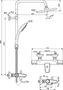 Душевая система Ideal Standard Ceratherm T25 A7590AA с термостатом Хром-2