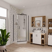 Душевой уголок Niagara Nova 100х100 NG-6834-08 BLACK профиль Черный стекло прозрачное-1