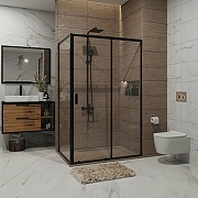 Душевой уголок Niagara Nova 130х90 NG-82-13AB-A90B профиль Черный стекло прозрачное-1