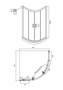 Душевой уголок Ambassador Kingston 80х80 14011206 профиль Черный стекло прозрачное-2