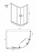 Душевой уголок Ambassador Kingston 120х80 14011208 профиль Черный стекло прозрачное-2