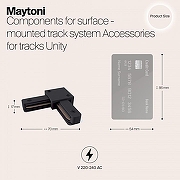 Коннектор L-образный Maytoni Single phase track system Accessories for tracks TRA001CL-11B цвет арматуры Черный-1