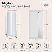 Настенный светильник Maytoni Ceiling Wall Parma Led C191-WL-02-W цвет плафона/подвески Белый, цвет арматуры Белый-4