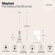 Подвесной светильник Maytoni B1cones P359-PL-140-W цвет белый, бук-15