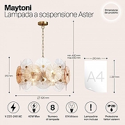 Подвесной светильник Maytoni Aster MOD007PL-08G цвет латунь-5