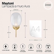 Настенный светильник Maytoni Aura MOD016WL-01BS цвет плафона/подвески Белый, Прозрачный, цвет арматуры Латунь-5