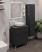 Шкаф пенал Aquanet Алвита New 35 277559 подвесной Антрацит-13