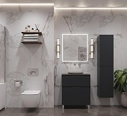 Шкаф пенал Aquanet Алвита New 35 277559 подвесной Антрацит-14