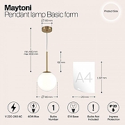 Подвесной светильник Maytoni Bas1c form MOD321PL-01G2 цвет золото-3