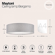 Потолочный светильник Maytoni Bergamo MOD613CL-04GR цвет плафона/подвески Серый, цвет арматуры Серый-9